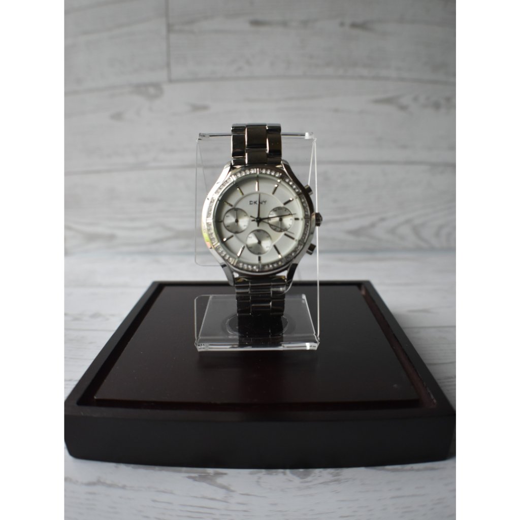 Preowned Dkny Chronograph Womens Watch  SilverTone Stainless Steel